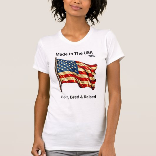 Made in USA Patriottisch T-shirt met verklaring (Voorkant)