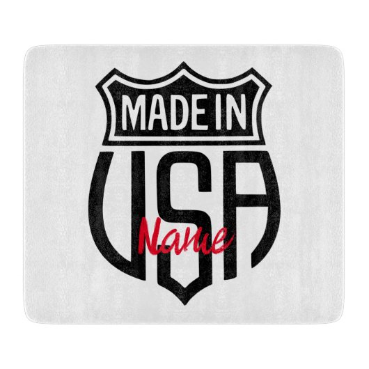 Made in USA Sign Thunder_Cove Beverage Coaster Snijplank (Voorkant)