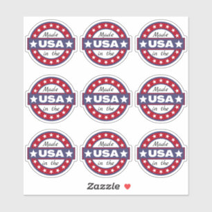 Made in USA Stars Red White Blue Editable Sticker