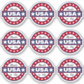 Made in USA Stars Red White Blue Editable Sticker (Voorkant)