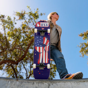 Made in USA Vlag Vuist Patriotisch Compleet Persoonlijk Skateboard