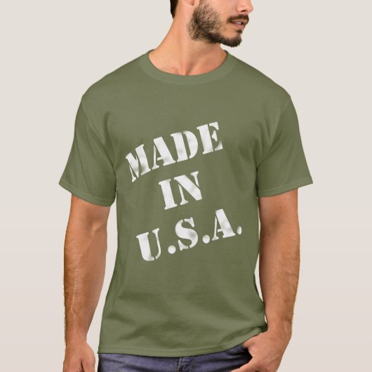 Made in USA Wit Design T-shirt (Voorkant)