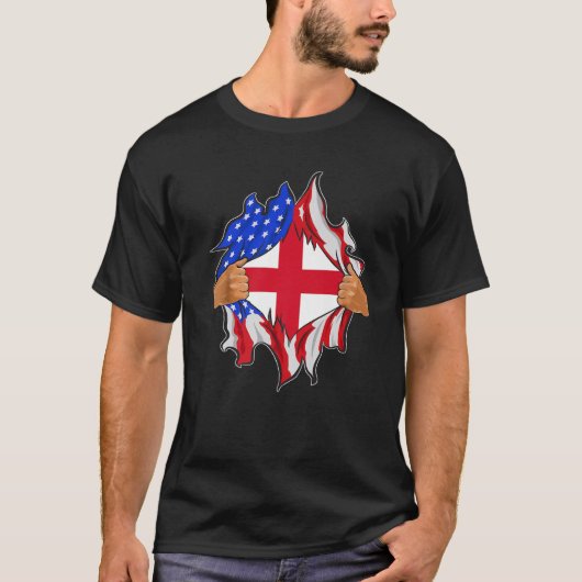 Made in USA with English Parts Lovely England USA  T-shirt (Voorkant)