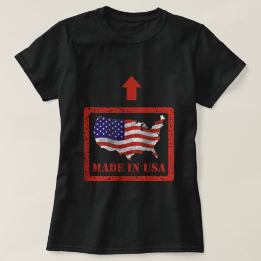 Made in USA Women's Basic Dark T-Shirt (Design voorkant)