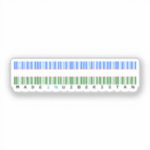 Made in Uzbekistan Barcode Flag Design Sticker (Voorkant)