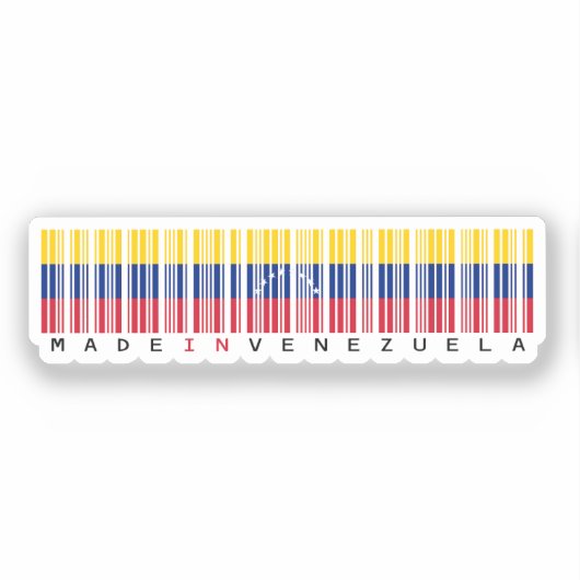 Made in Venezuela Barcode Flag Sticker (Voorkant)