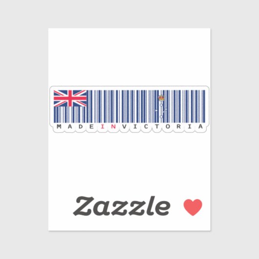 Made in Victoria Barcode Flag Sticker (Vel)