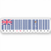 Made in Victoria Barcode Flag Sticker (Voorkant)