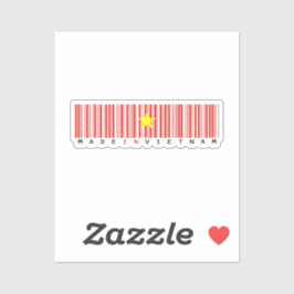 Made in Vietnam Barcode Flag Design Sticker