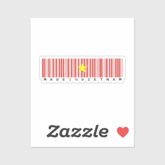 Made in Vietnam Barcode Flag Design Sticker (Vel)