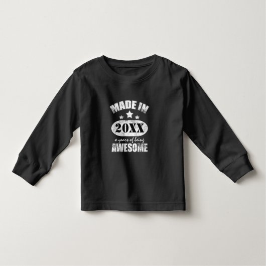 Made in Voeg uw persoonlijke jaardag toe Kinder Shirts (Voorkant)