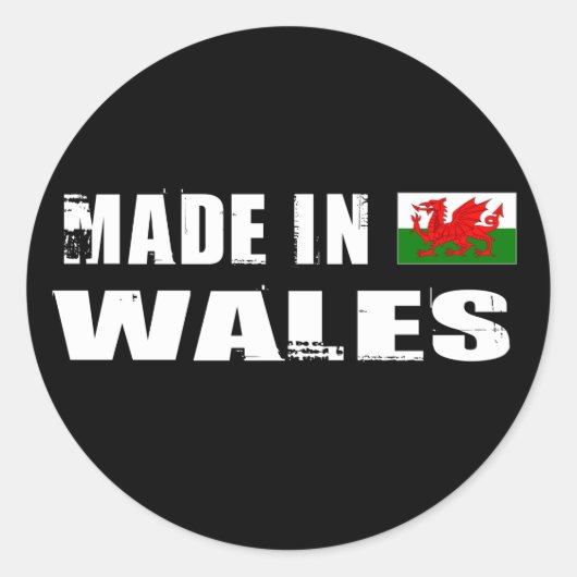 Made in Wales Ronde Sticker (Voorkant)