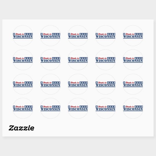 Made in Wisconsin Ronde Sticker (Vel)
