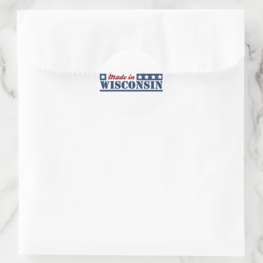 Made in Wisconsin Ronde Sticker (Tas)