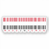 Made in Yemen Barcode Flag Design Sticker (Voorkant)