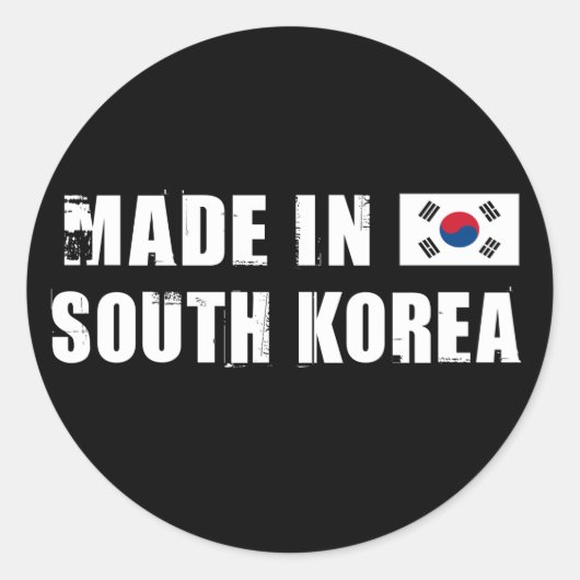 Made in Zuid-Korea Ronde Sticker (Voorkant)