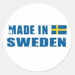 Made in Zweden Ronde Sticker