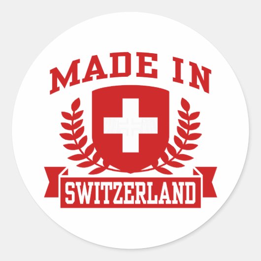 Made in Zwitserland Ronde Sticker (Voorkant)
