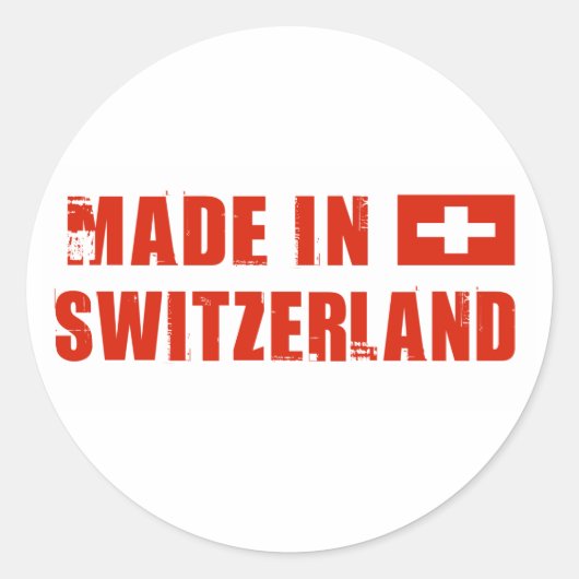 Made in Zwitserland Ronde Sticker (Voorkant)