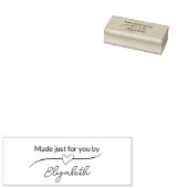 Made Just for You By Your Name in Script & Heart Rubberstempel (Gestempeld)