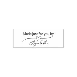 Made Just for You By Your Name in Script & Heart Zelfinktende Stempel