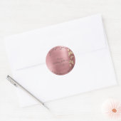 Made Love for you Name Butterfly Roos Mauve Gold Ronde Sticker (Envelop)