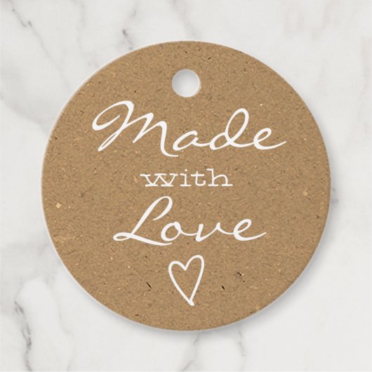 Made met Label van de Liefde Heart Brown Rustic Kr (Voorkant)