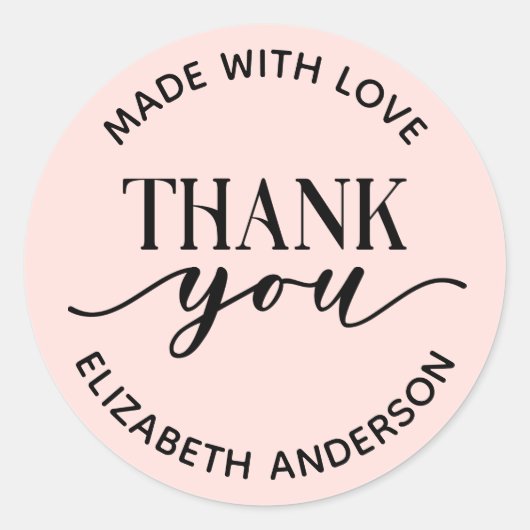 Made met liefde Dank u voor kleine bedrijven Ronde Sticker (Voorkant)