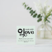 Made met Liefde Persoonlijke Orde Dank u Vierkant Vierkante Visitekaartje (Staand voorkant)