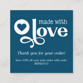 Made met Liefde Persoonlijke Orde Dank u Vierkant Vierkante Visitekaartje