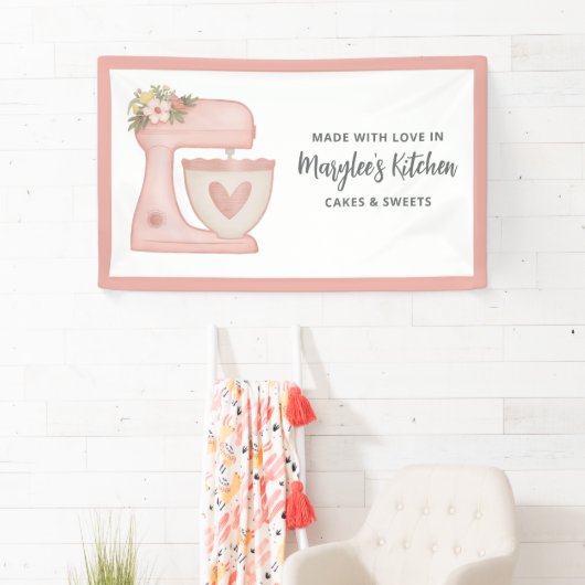 Made met liefdesbakkerij, gebanner spandoek (Insitu)