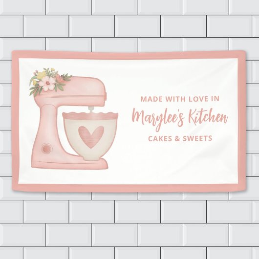 Made met liefdesbakkerij, gebanner spandoek