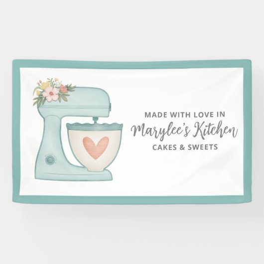 Made met liefdesbakkerij, gebanner spandoek (Horizontaal)