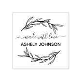 Made met liefdesnaam Laurel Leaf Rubberstempel (Afrduk)