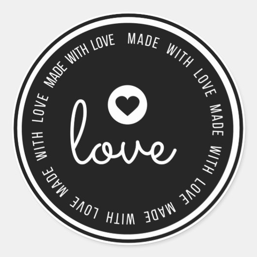 Made met Love Classic Round Sticker (Voorkant)