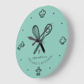 Made met Love Cute Baking Whisk Blauwgroen Blue Grote Klok (Hoek)