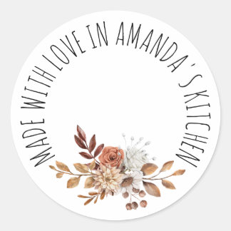 Made met Love Floral Classic Round Sticker