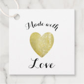 Made met Love Heart Stamp Faux Gold Foil Bedankjes Labels (Voorkant)