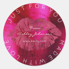 Made met Love Red Lipstick Burgundy Makeup Lips Ronde Sticker