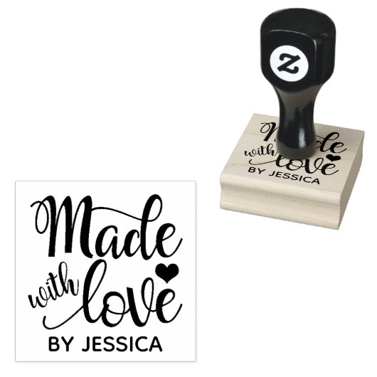 Made met Love Rubber Stamp Rubberstempel (Gestempeld)