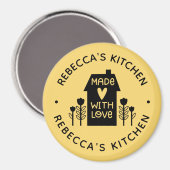 Made met Love Yelllow Kitchen Magneet (Voorkant / Achterkant)