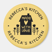 Made met Love Yelllow Kitchen Magneet (Voorkant)