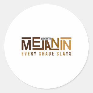 Made met Melanin Black Girl Magic Afro Beauty Bla Ronde Sticker