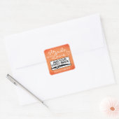 Made met Sjabloon Kraft Paper Peach Vierkante Sticker (Envelop)