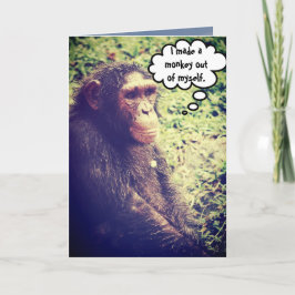Made Monkey van mijn zelf grappige excuses Geperso Kaart