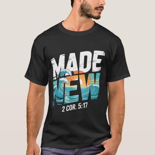 Made New Baptism Shirt Christian Shirts For Youth  (Voorkant)