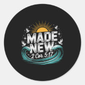 Made New Baptism Shirt Christian Shirts For Youth Ronde Sticker (Voorkant)