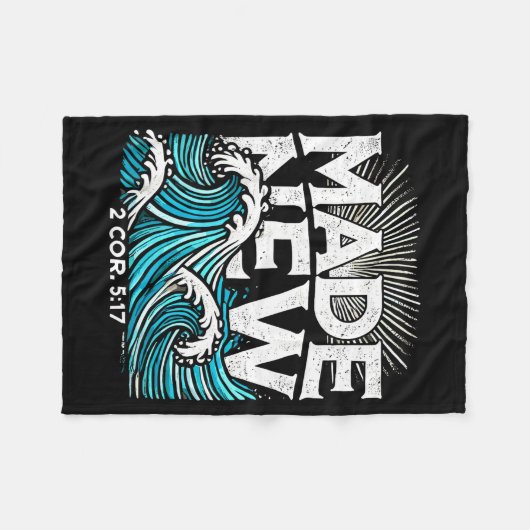 Made New Baptized Baptism  Fleece Deken (Voorkant (Horizontaal))