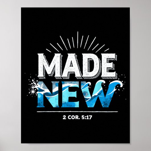 Made New Baptized Baptism Poster (Voorkant)