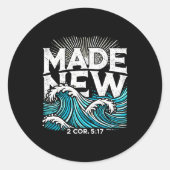 Made New Baptized Baptism  Ronde Sticker (Voorkant)